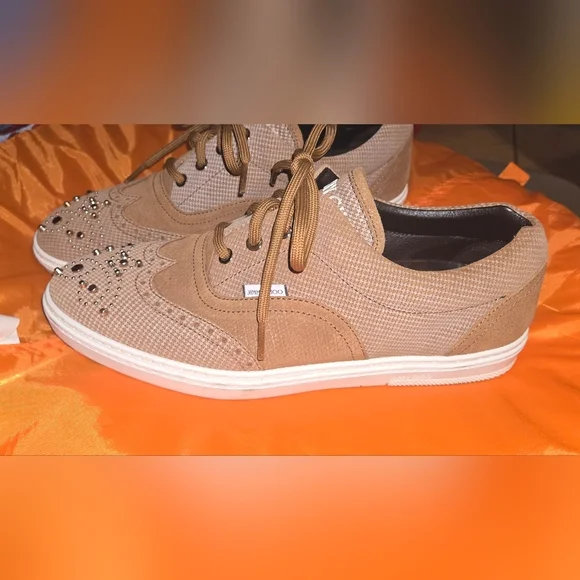 Jimmy Choo Tan Men's Sneakers with Studded Design - Picture 3 of 12